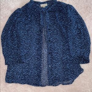 Women's Blue Patterned Top